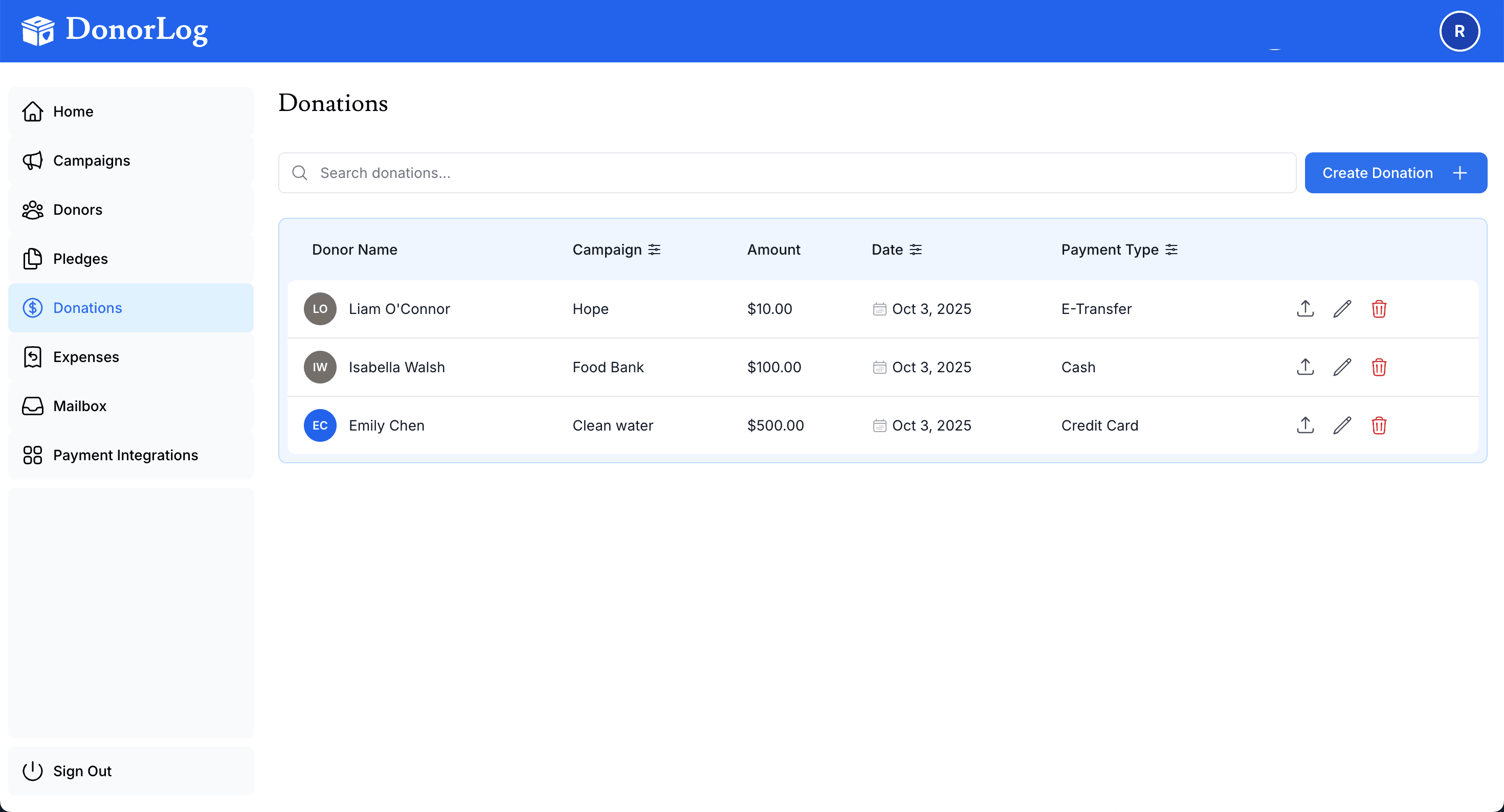 Donations Management
