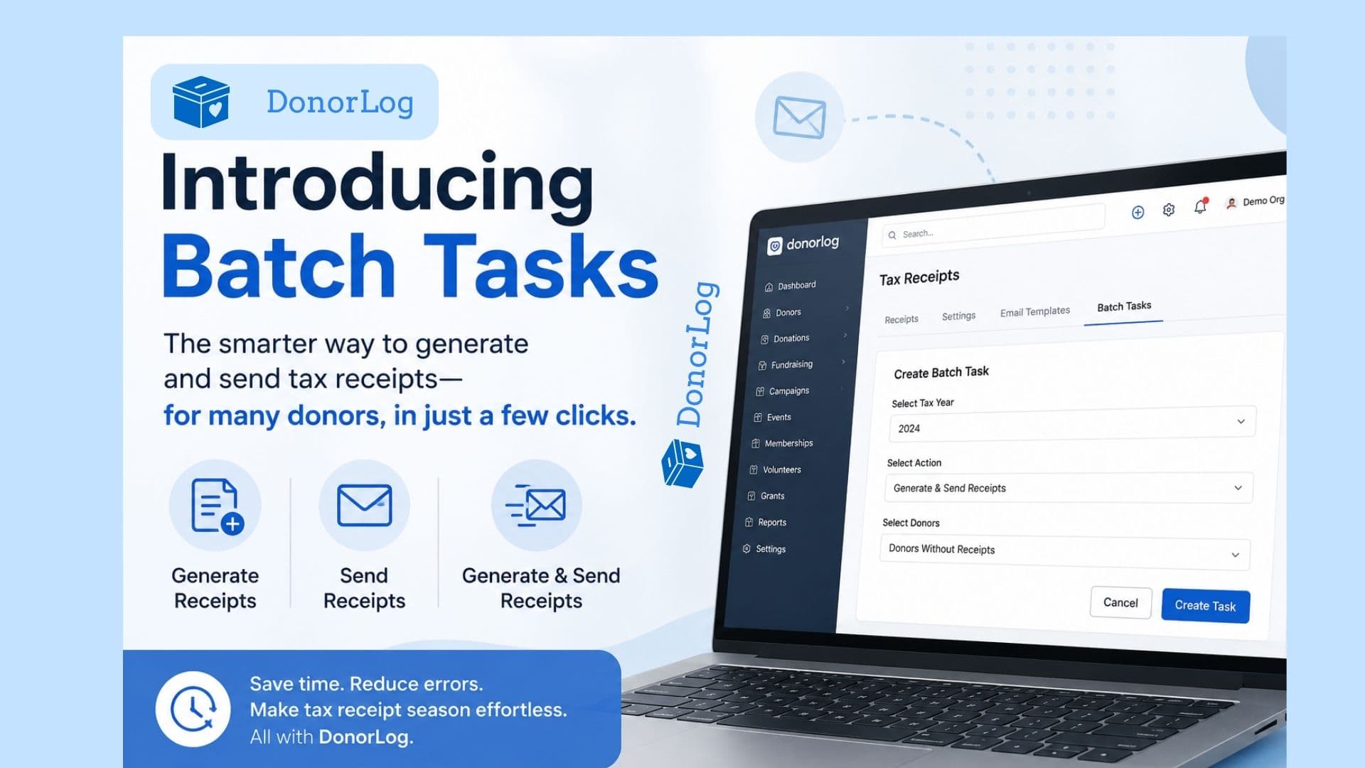 Send Tax Receipts to Hundreds of Donors in Minutes with Batch Tasks
