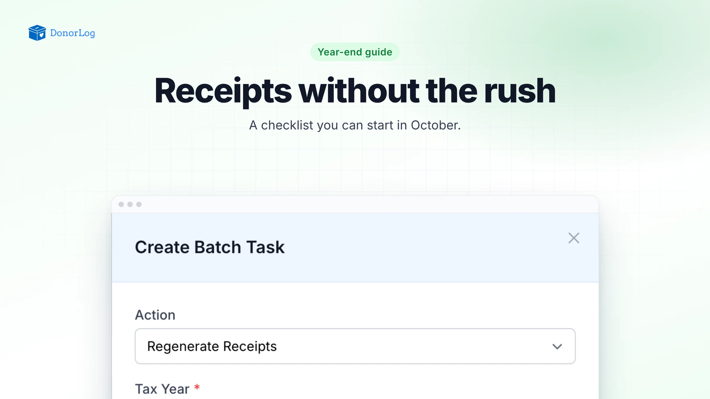 Why we'd start on year-end tax receipts in October